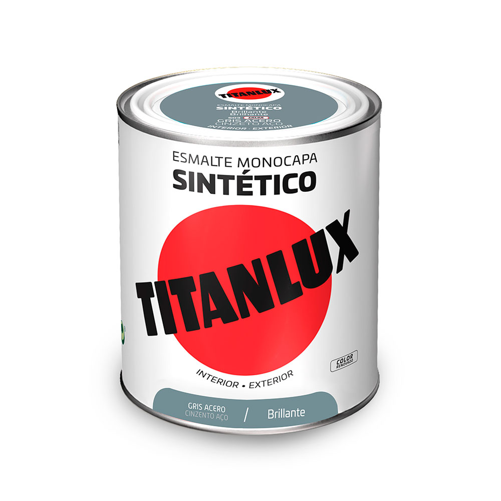 Titanlux Esmalte Sintético Brillante Gris Acero 0,75l 001050334