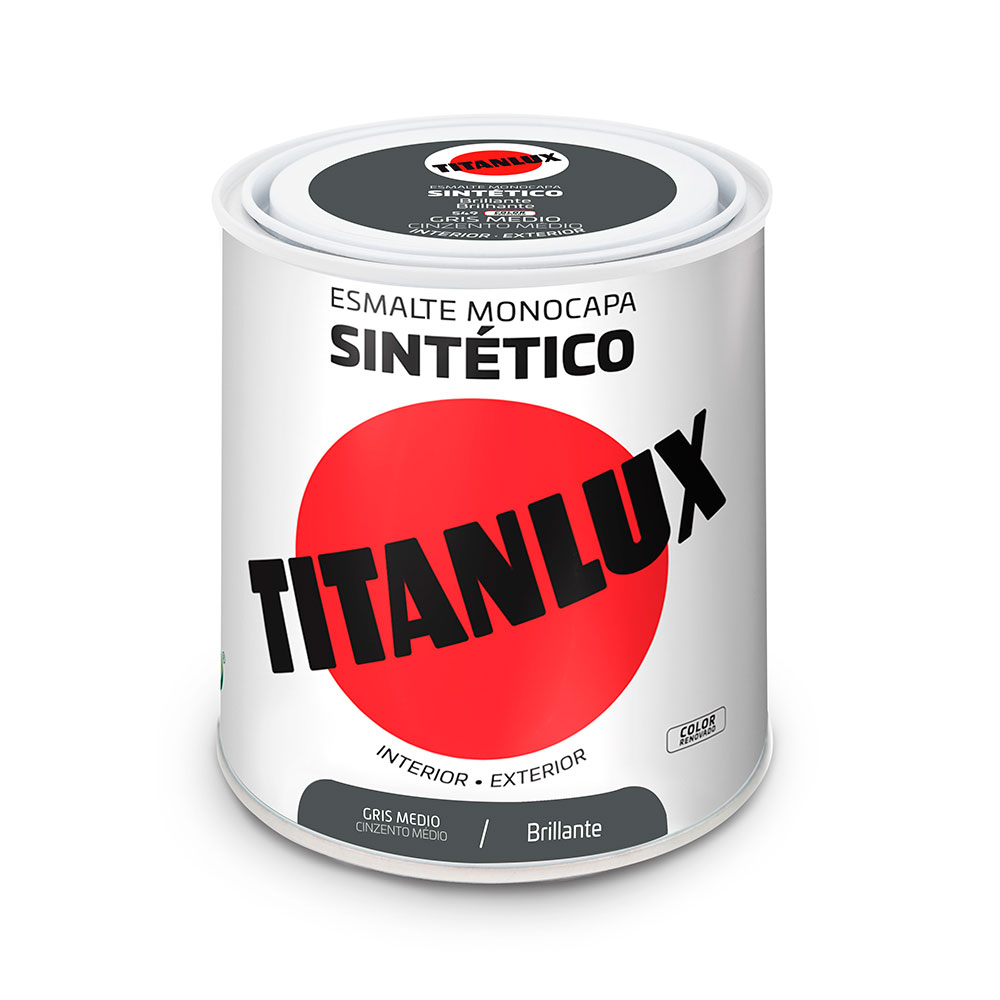 Titanlux Esmalte Sintético Brillante Gris Medio 0,25l