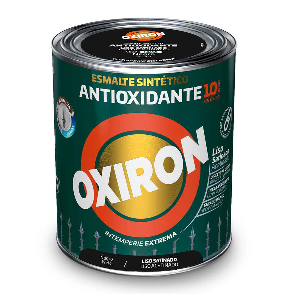 Oxiron Esmalte Antioxidante Liso Satinado Negro 0,75l