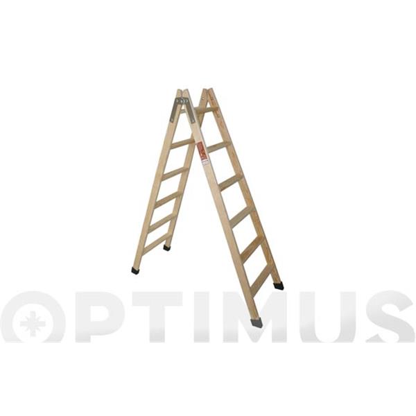 ESCALERA MADERA 10 PELDAÑOS DOBLE CON TACOS GOMA *OFERTA*