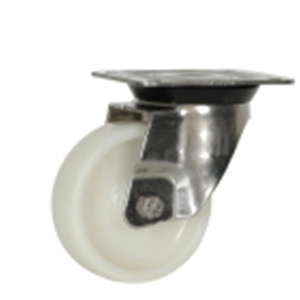 RUEDA 125 NYLON BASE GIRATORIA INOXIDABLE 300KG
