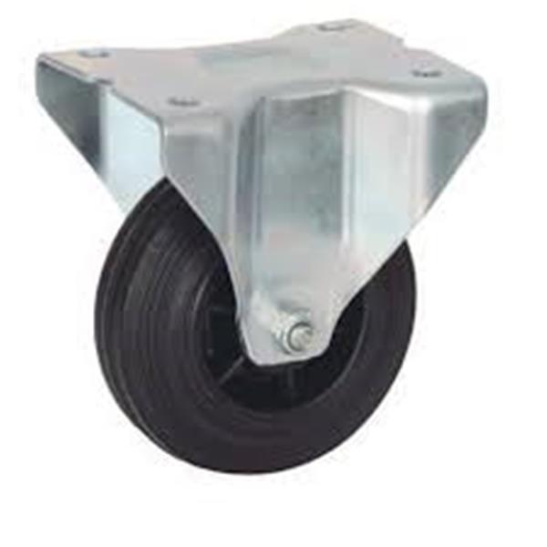 RUEDA 125 GOMA FIJA 125KG 153MM ZINCADA