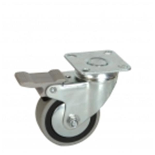 RUEDA 60 BASE GIRATORIA FRENO ARO GOMA GRIS 45KG