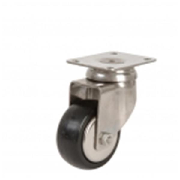 RUEDA 60 INOXIDABLE BASE GIRATORIA ARO GOMA GRIS 50KG