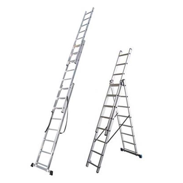 ESCALERA 17P 3T 5-8.5-12 ALUMINIO CON BASE PERFIL 80MM 33.21KG *OFERTA*