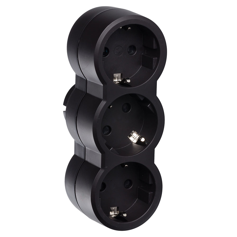 Adaptador Negro 3x2p+T Frontal
