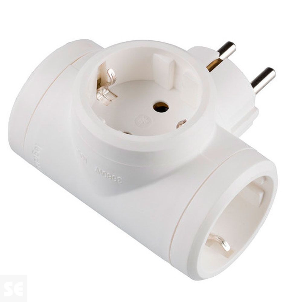 Adaptador Blanco 3x2p+T 10/16 Lateral