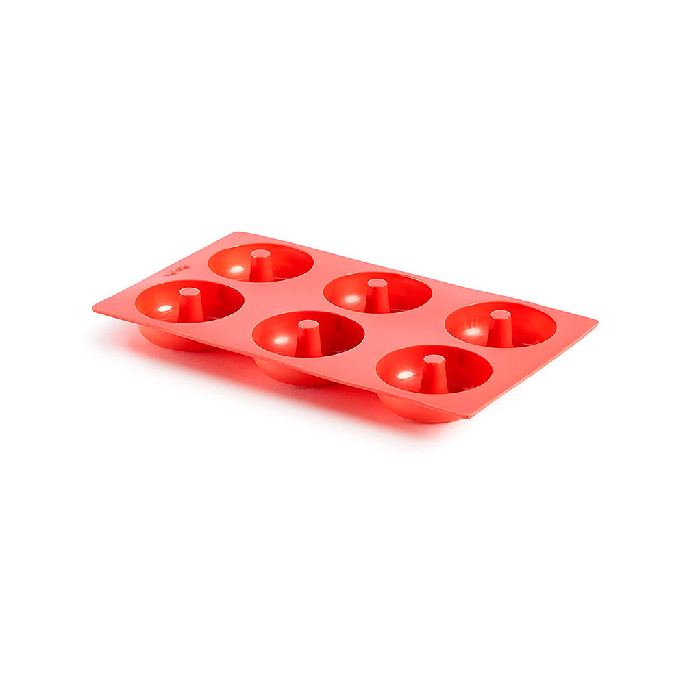 Molde Silicona Donuts x 6 Rojo