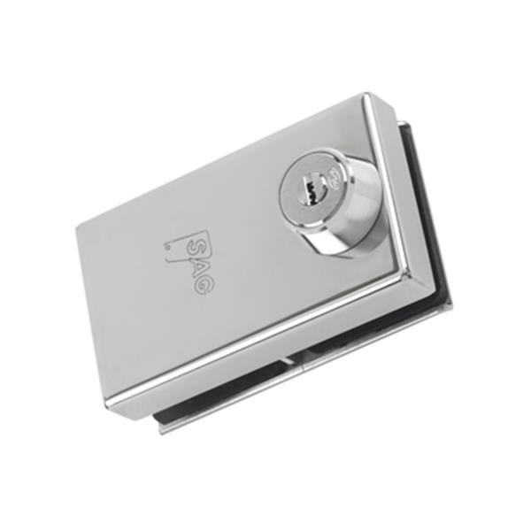 CERRADURA PUERTA CRISTAL 10MM 2HOJAS INOX LLAVE PUNTOS SAG AACC5005 **OFERTA**