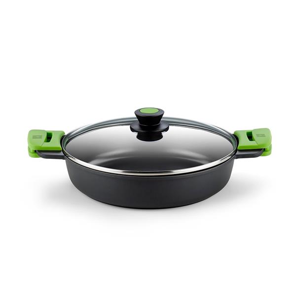 CACEROLA 32 BAJA ALUMINIO PRIOR BRA TAPA CRISTAL *OFERTA*