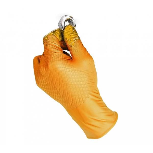 GUANTE L/9 DESECHABLE GRIPPAZ NARANJA *EXTRA GRUESO* JUBA PACK 50U MECANICO 5800R