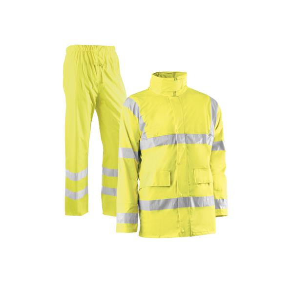 TRAJE LLUVIA L AMARILLO CON BANDAS PU-3M POSEIDON JUBA