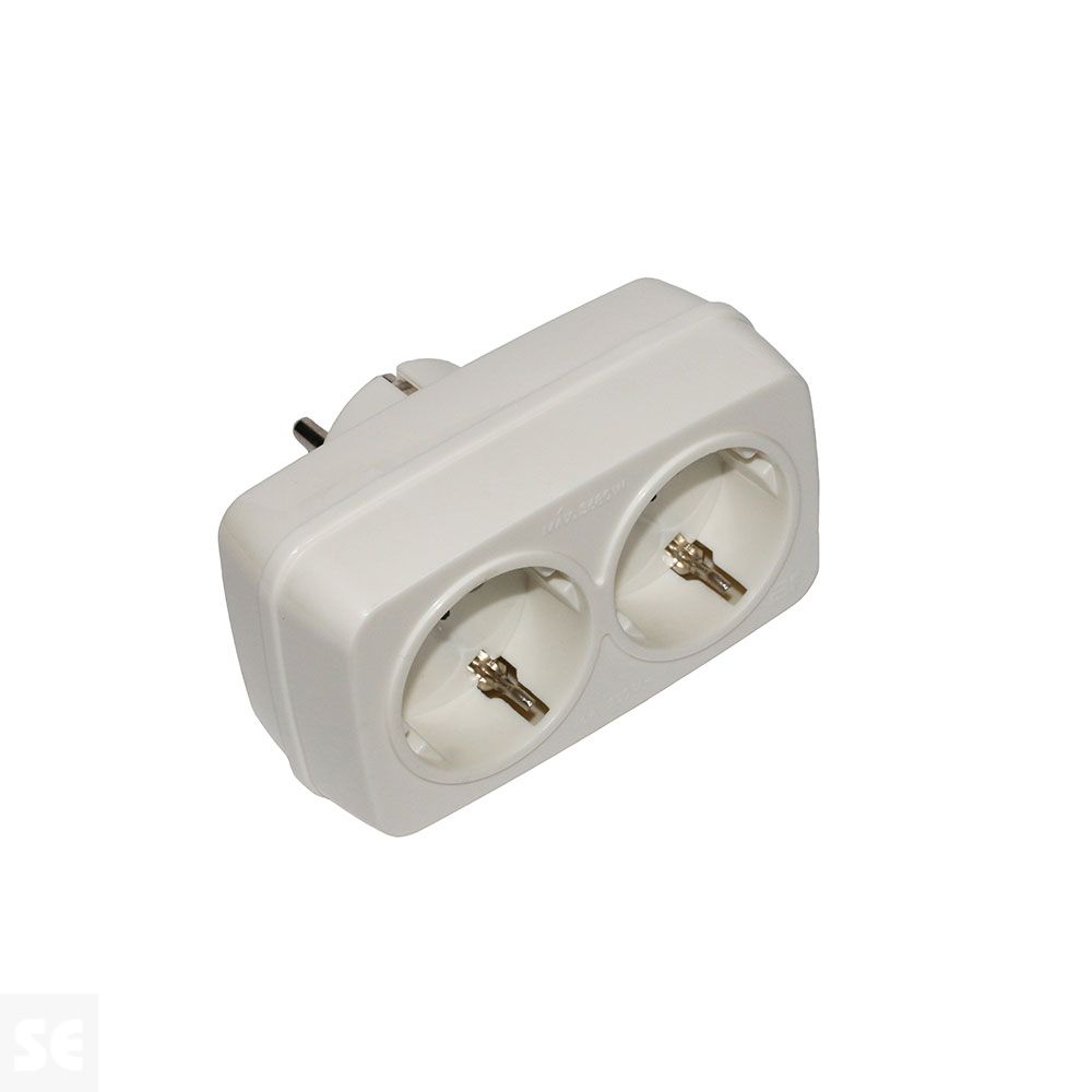 Adaptador Frontal 2 Tomas Blanco