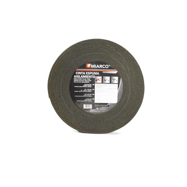 CINTA ESPUMA CAUCHO AISLAMIENTO NEGRO 50MM ROLLO 15M 3MM ESPESOR