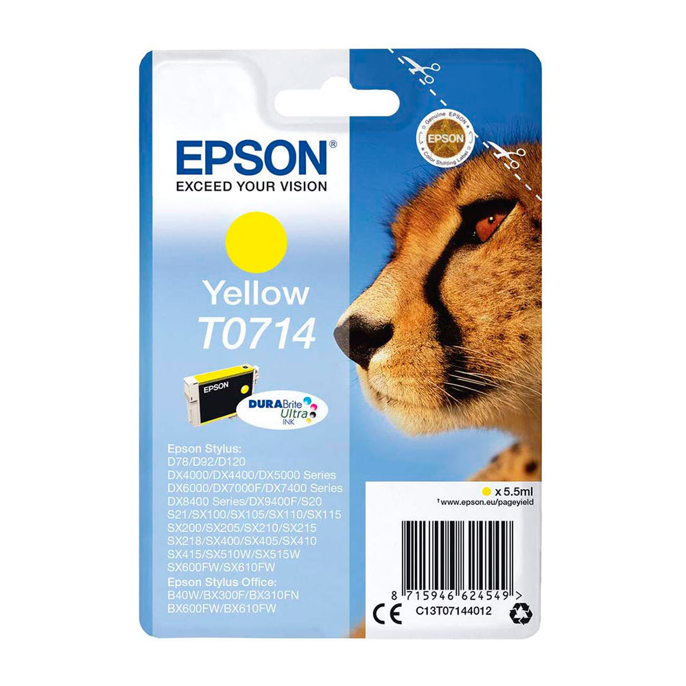 Cartucho Tinta Epson Tinta T0714 Amarillo