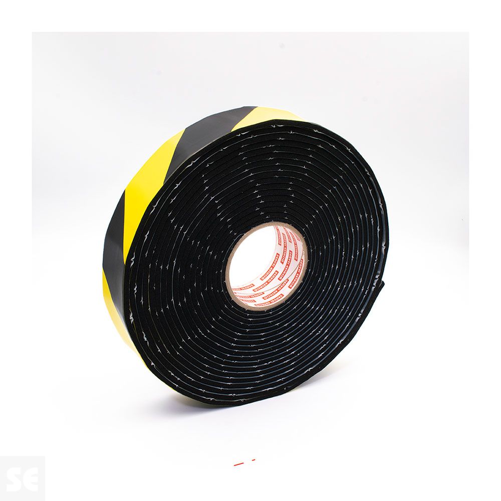 Burlete Adhesivo Caucho 50 mm ancho x 10 m largo Amarillo/Negro