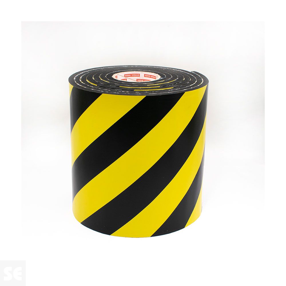 Espuma Protección Señalizadora 250 mm ancho x 10 mm grueso Amarillo/Negro (4m largo)