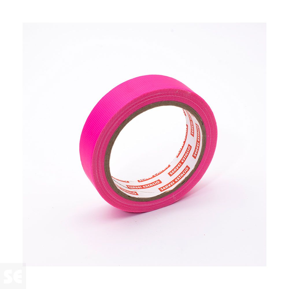 Cinta Adhesiva Fluorescente 10 m (largo) x 25 mm (ancho) Rosa
