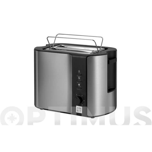 TOSTADOR DOS RANURAS CORTAS INOX 800W AMBIT