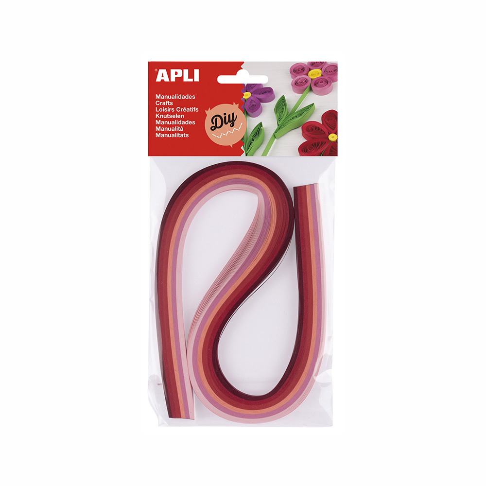 B.Papel Quilling 120 Tiras Tonos Rosa