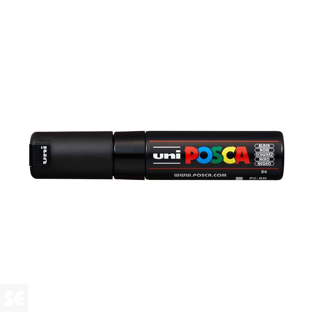 Rotulador Pintura Posca Negro Pc8k 8 mm