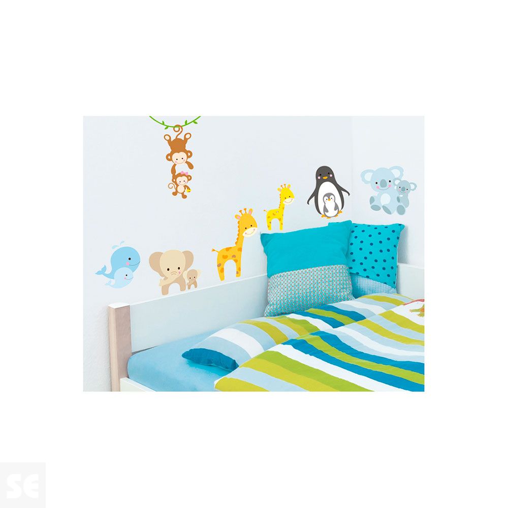 Sticker Deco Animales Bebes 24x68Cm
