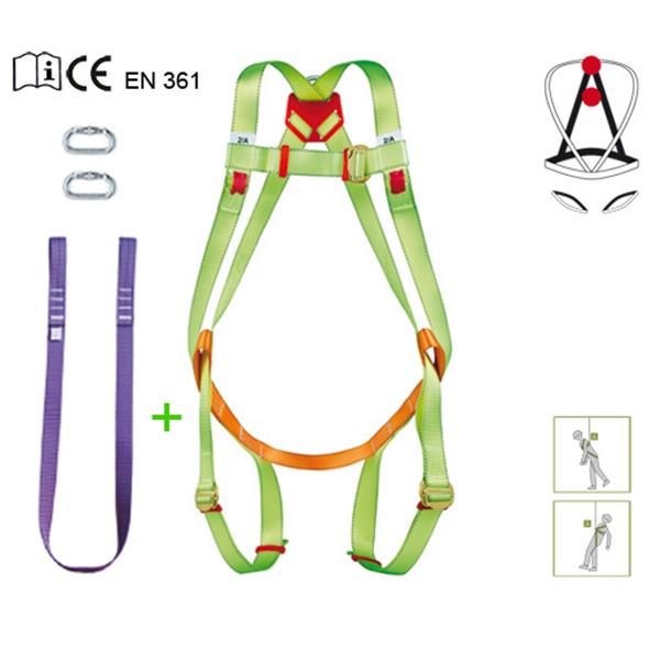 ARNES ENGANCHE DORSAL/FORNTAL + CUERDA AMARRE 1.5M+2 MOQUETON ACERO KIT EPI-301