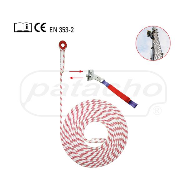 CUERDA 20M 12MM+BLOQUEO AUTOMATICO DESMONTABLE LINEA DE VIDA VERTICAL + ABSORVEDOR *OFERTA*