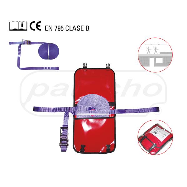 LINEA DE VIDA 15M CINTA 35MM AJUSTABLE CARRACA CON BOLSA