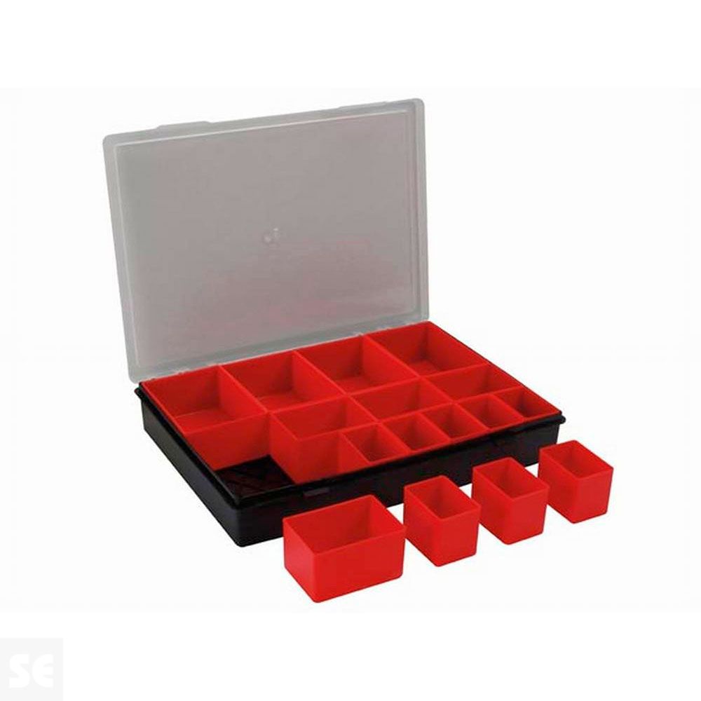 Estuche Con 16 Cajones Extraíbles De Plástico Transparente
