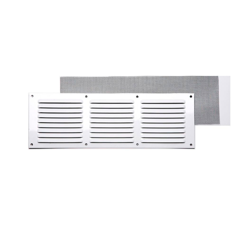 Rejilla C/Mosquitera Blanca Aluminio 10x30cm