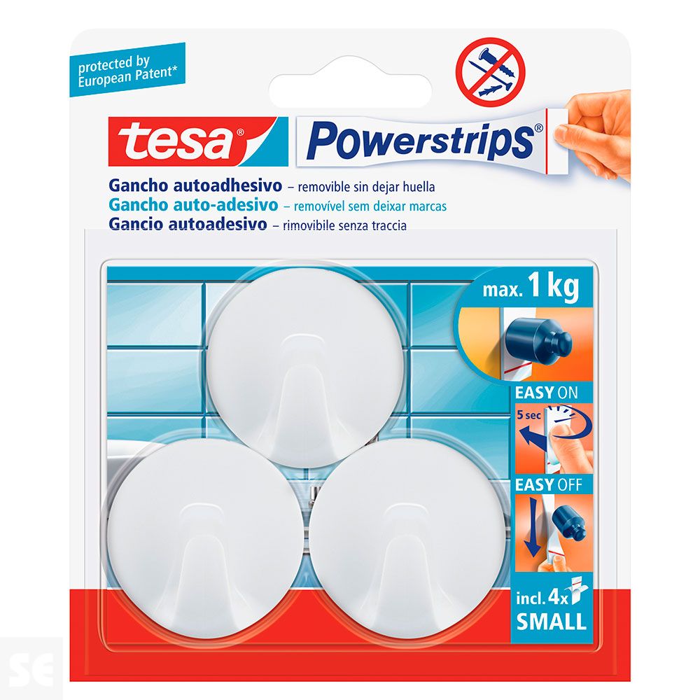 Ganchos Pequeños + 4 Tiras Redondos Blancos