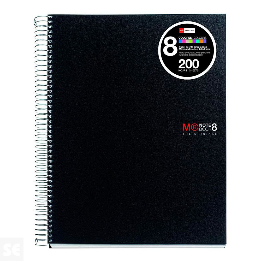 Libreta Negra 8-200 Colores A4 42006