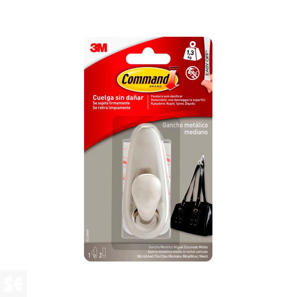 Gancho Command Níquel Mediano