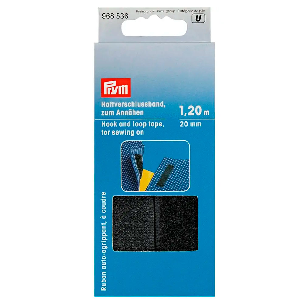 Cinta Cierre por contacto para Coser Negro 20 mm de 120 cm