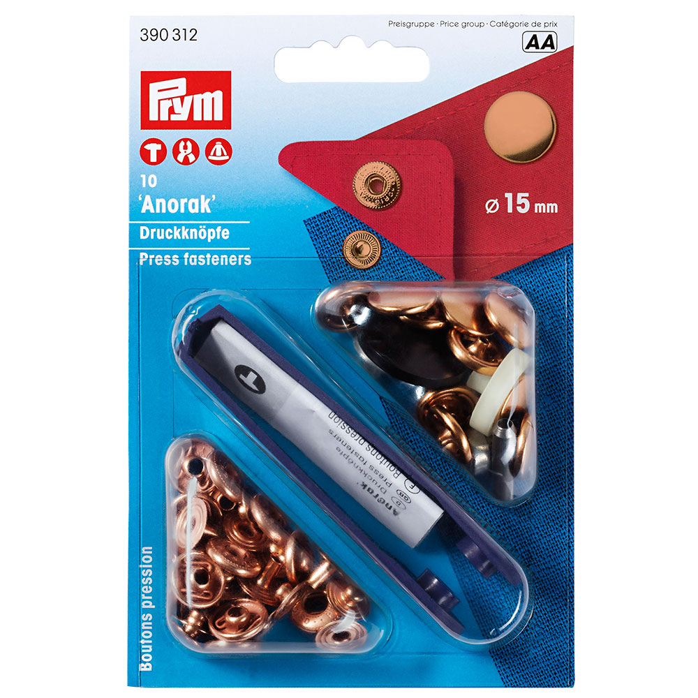 Botones Inoxidable de Presión Cobreado 15 mm (10u) Ref.390312