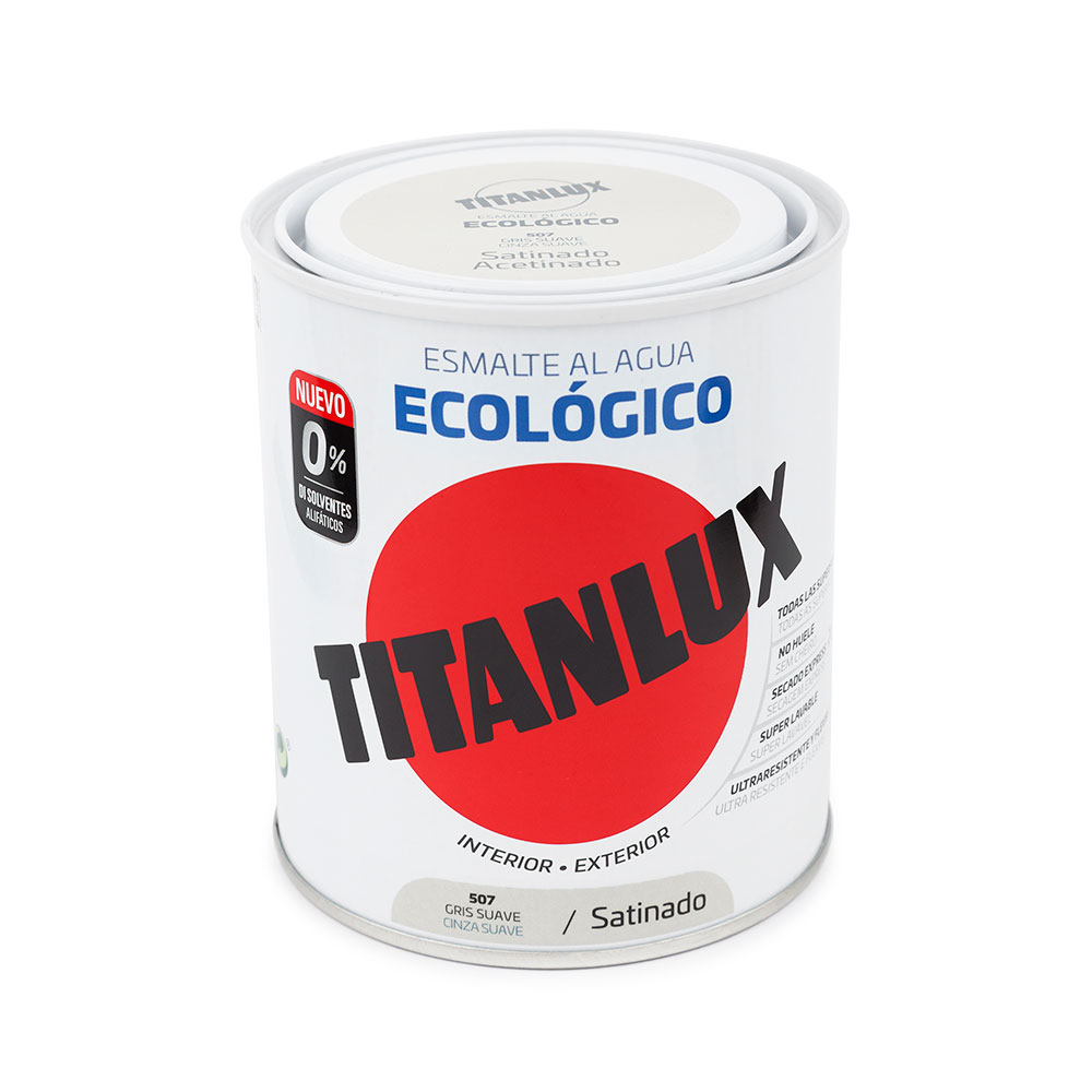 Titanlux Esmalte Satinado Ecológico Gris Suave 750 ml