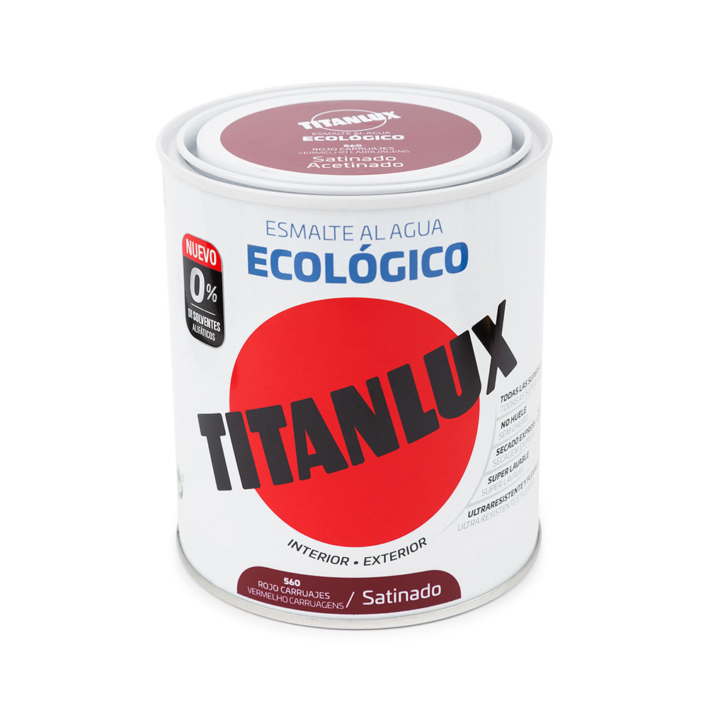 Titanlux Esmalte Satinado Ecológico Rojo Carruaje 750 ml