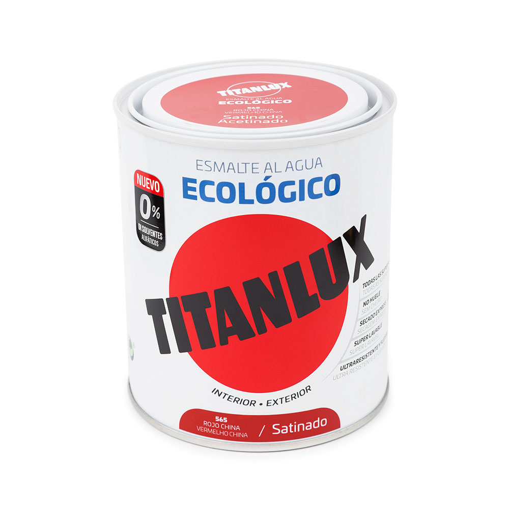 Titanlux Esmalte Satinado Ecológico Rojo China 750 ml