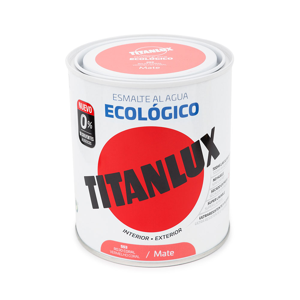 Titanlux Esm. Mate Ecológico Rojo Coral 750Ml