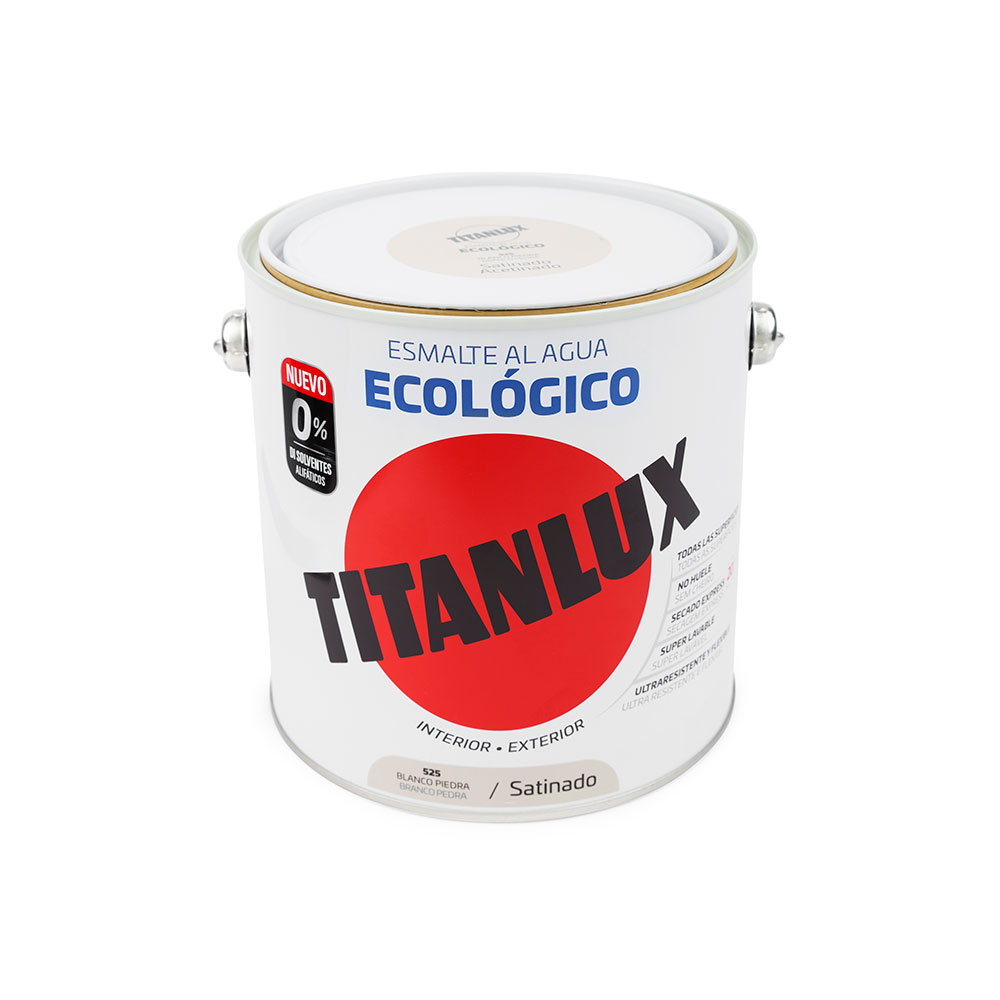 Titanlux Esmalte Eco Satinado Blanco Piedra 250 ml