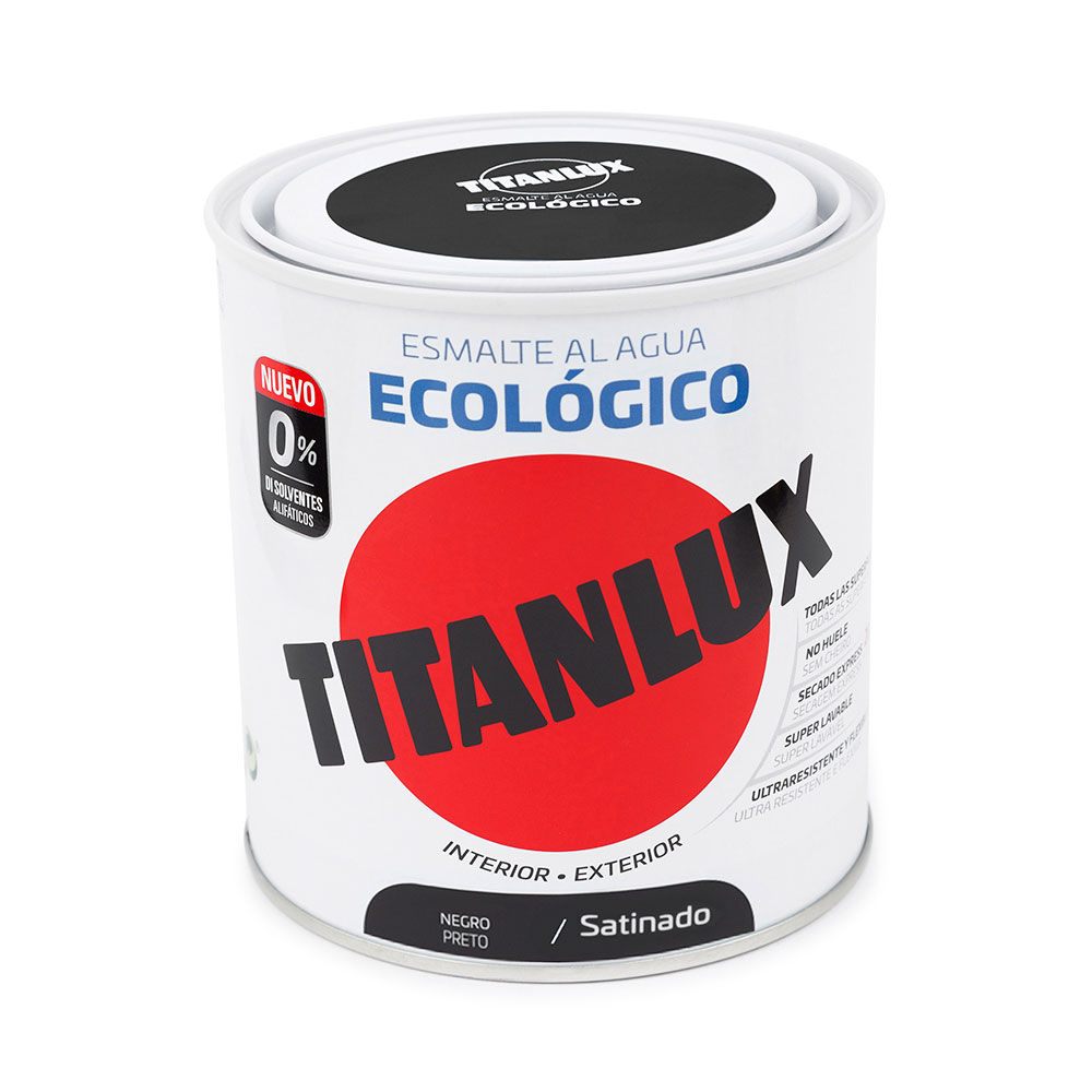 Titanlux Esmalte Eco Satinado Negro 250 ml