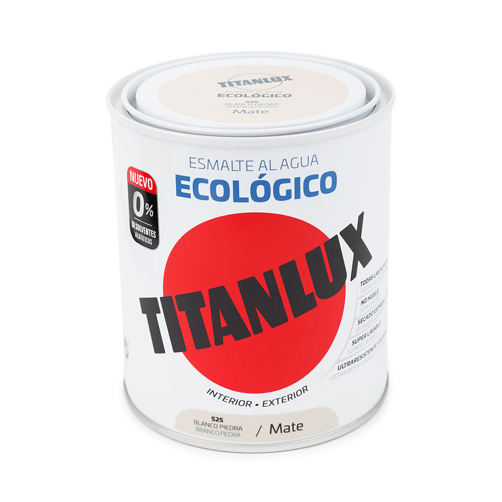Titanlux Esm.Eco Mate Blanco Piedra 250Ml