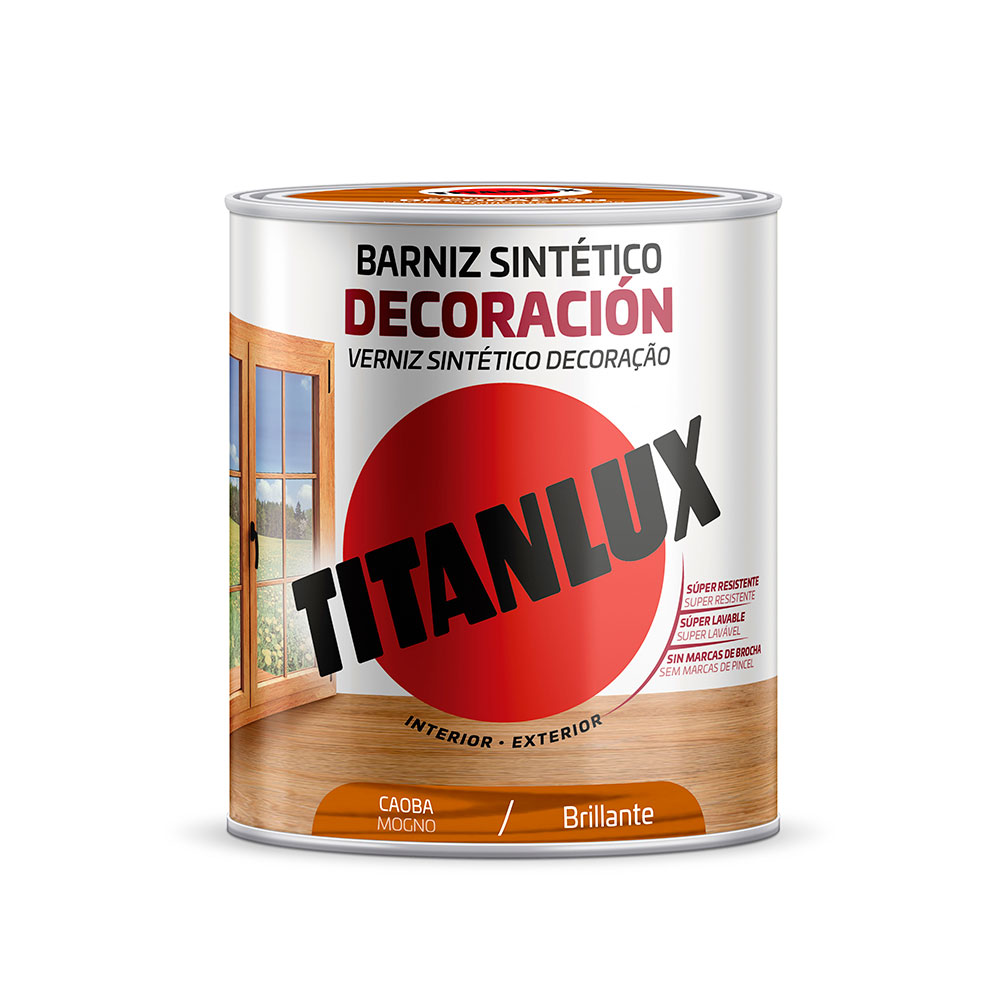 Barniz Sintético Deco. Titanlux Brillante Caoba 0,75L