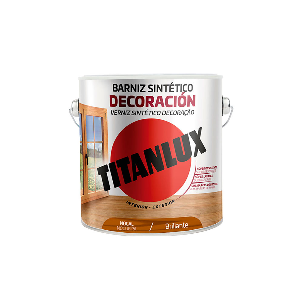 Barniz Sintético Deco. Titanlux Brillante Nogal 0,25L