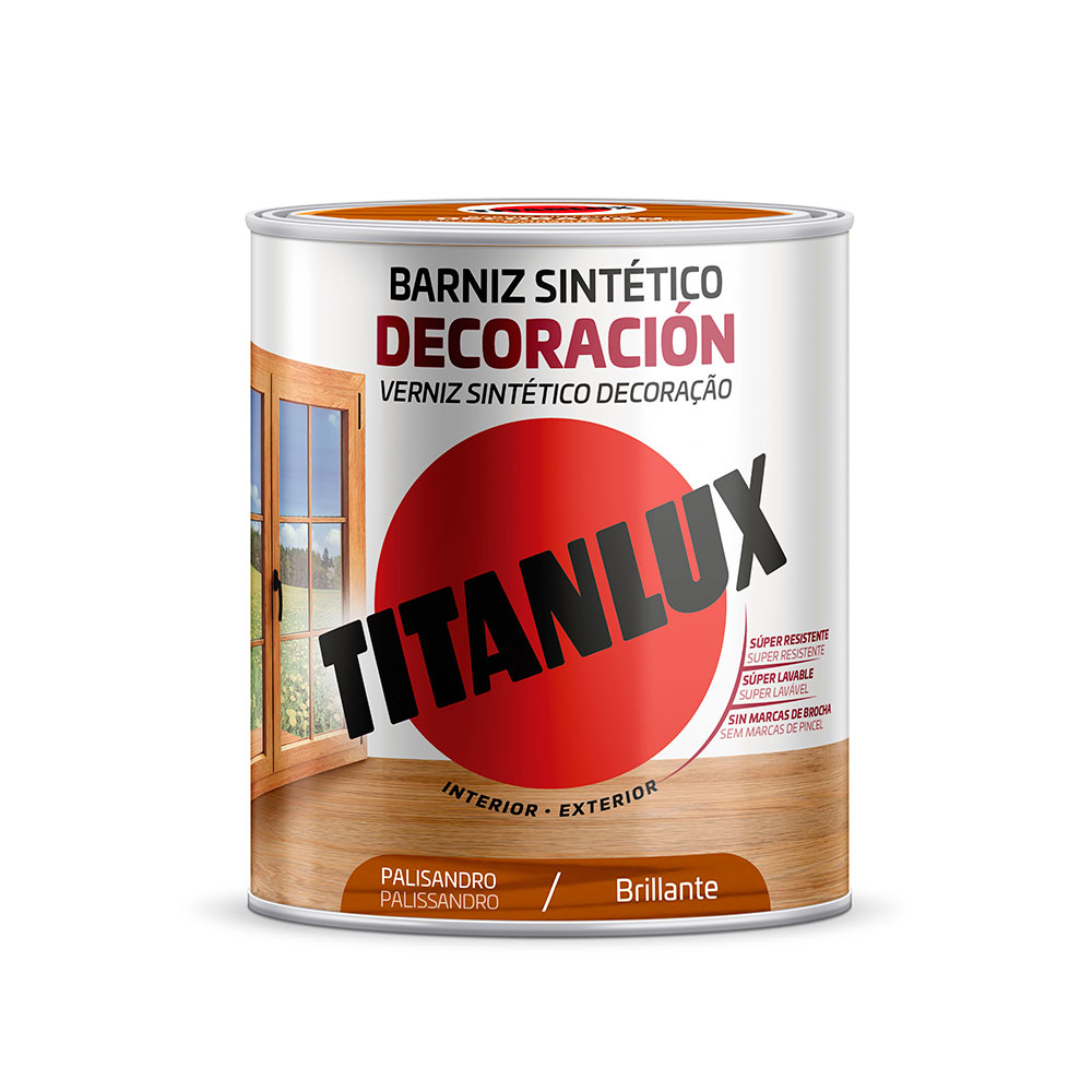 Barniz Sintético Deco. Titanlux Brillante Palisandro 0,25L