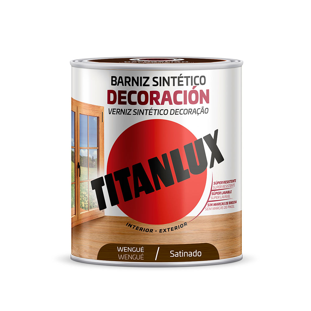 Barniz Sintético Deco. Titanlux Satinado Wengué 0,75L