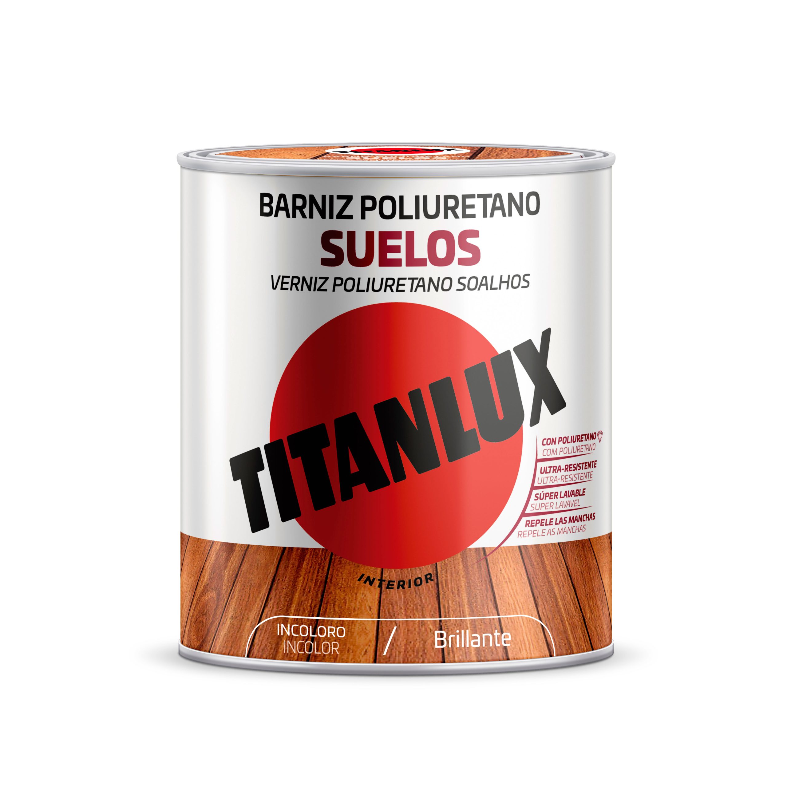 Barniz Poliuret. Suelos Titanlux Brillante Incoloro 0,75L