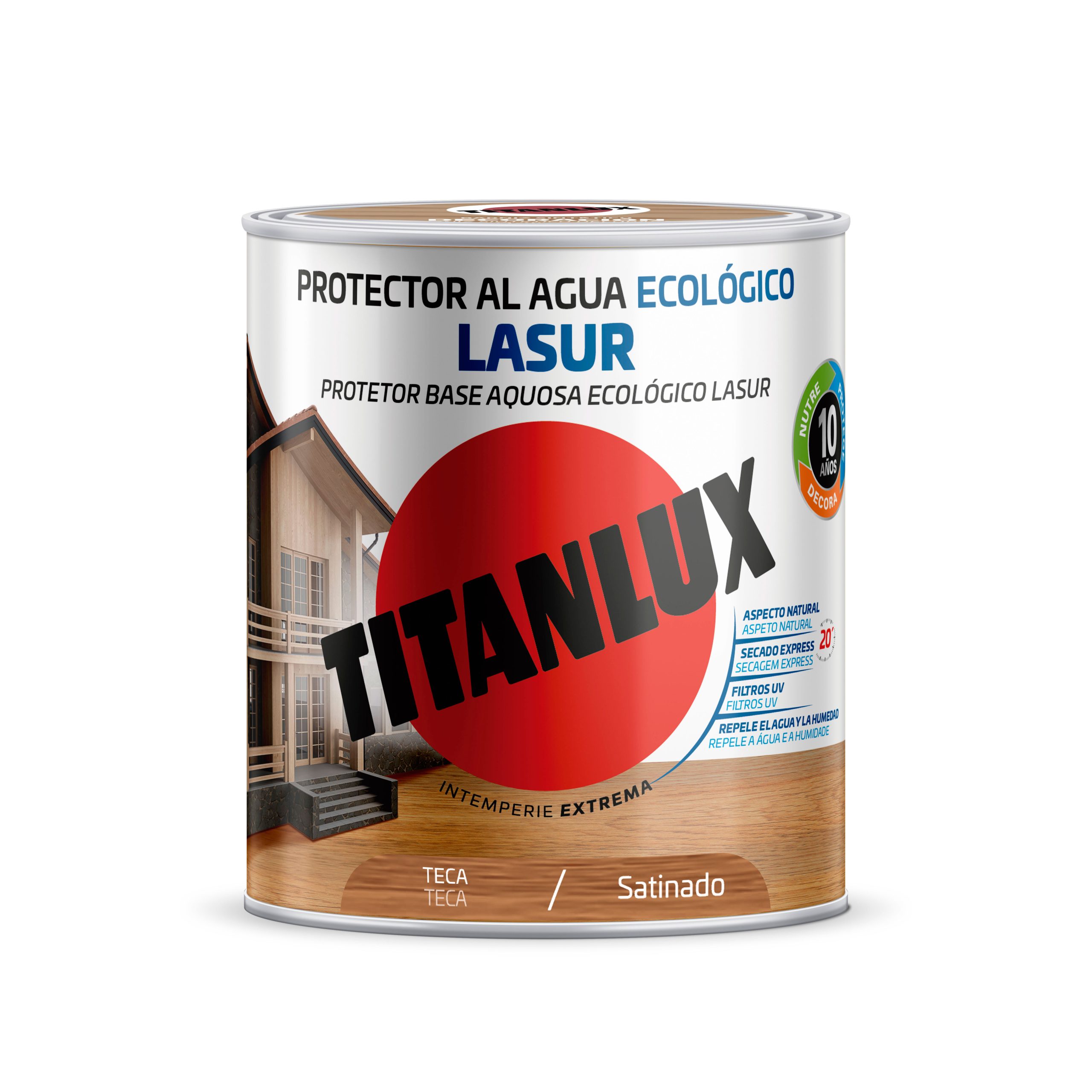 Protector Al Agua Eco Lasur Satinado Teca 0,75L