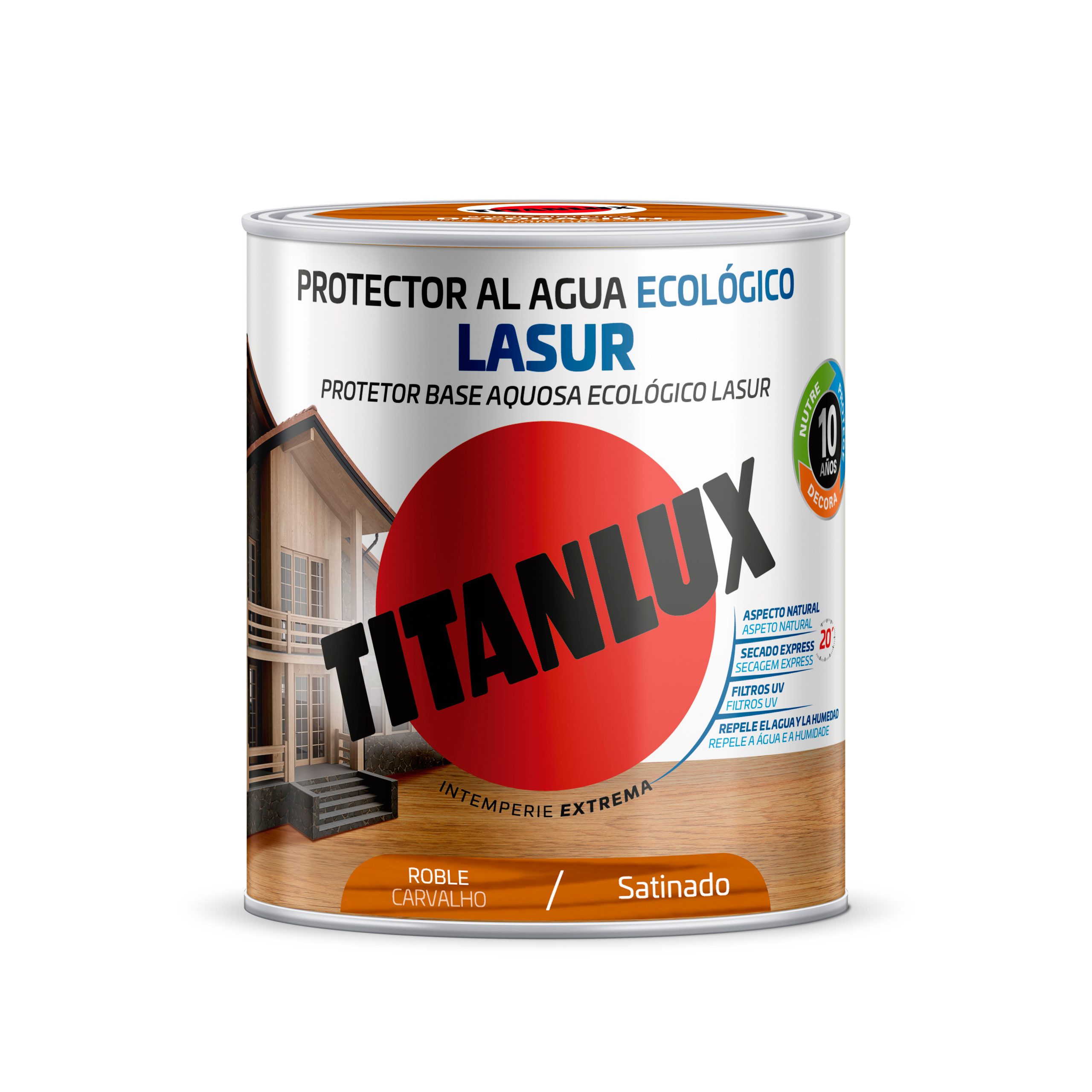 Protector Al Agua Eco Lasur Satinado Roble 2,5L